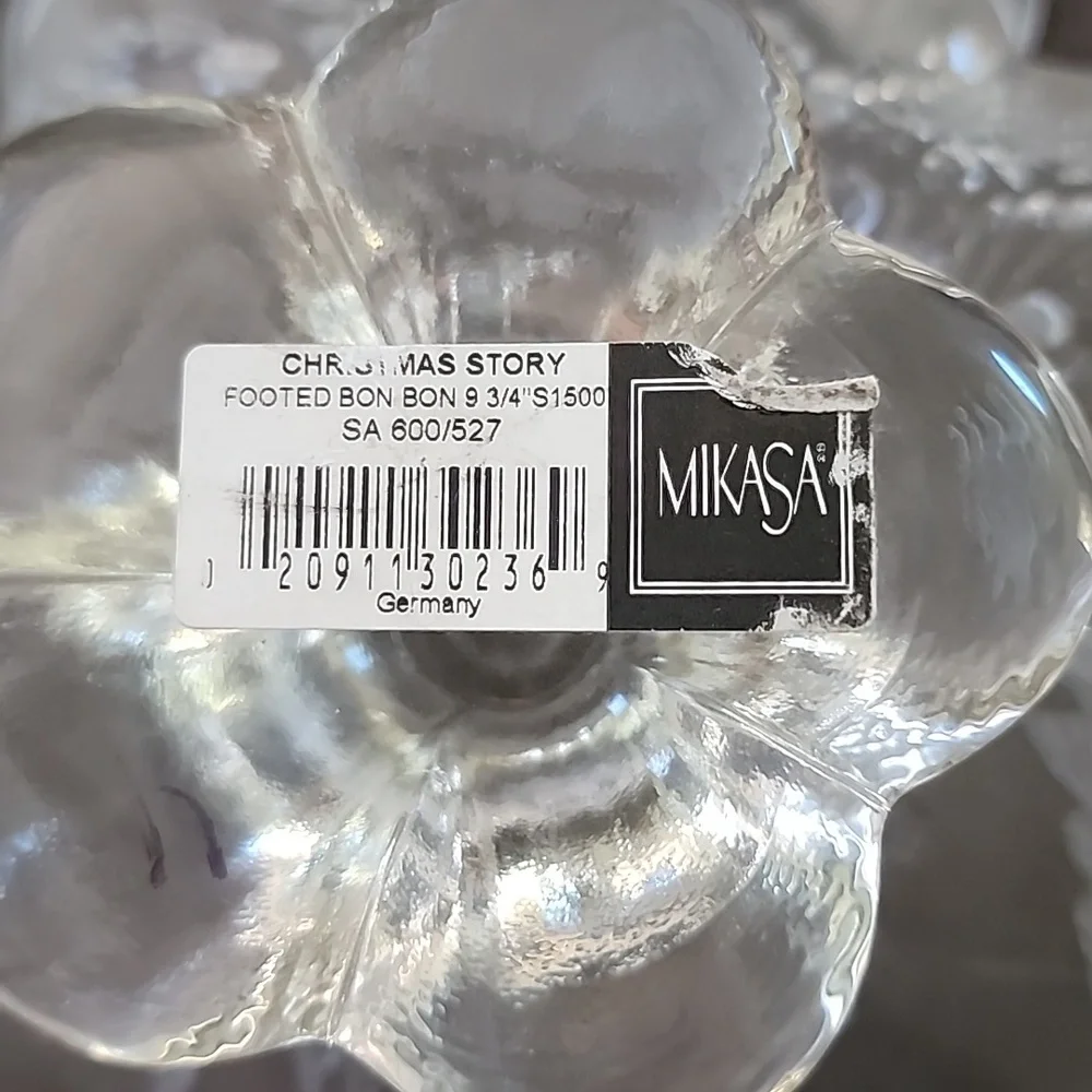 Mikasa Crystal - Christmas Bon Bon Dish, vintage